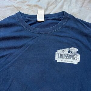 The Crossings Student Living T Shirt Size Large Gildan Blue Graphic Sacramento